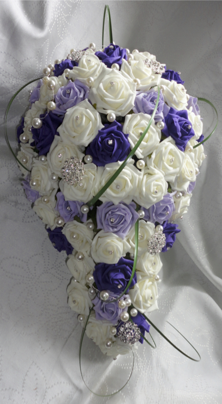 Lilac, 'Cadbury' Purple and Ivory Bridal Shower with pearls